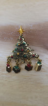 Load image into Gallery viewer, Dangling Presents Tree Brooch
