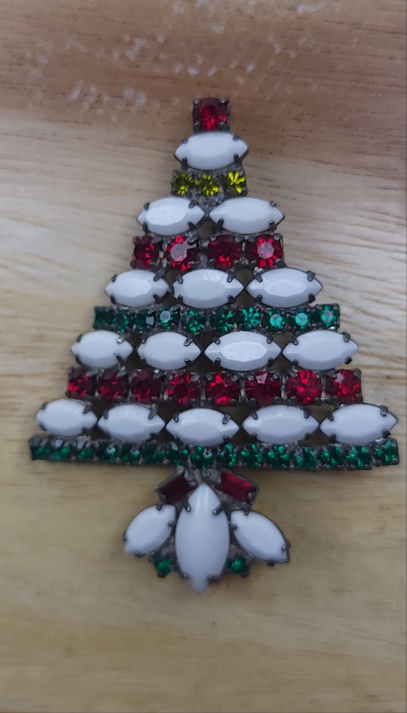 Vintage KJL Christmas Tree Brooch