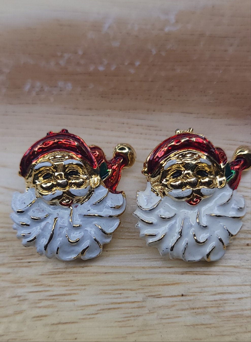 Enamel Santa Earrings