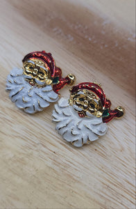 Enamel Santa Earrings