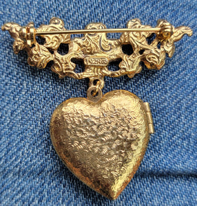 1928 Heart Locket Brooch