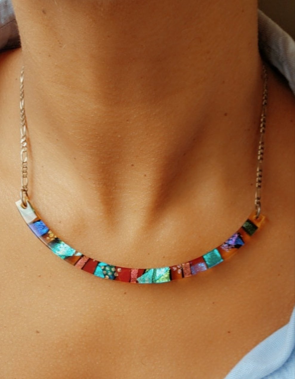 Artisan Dichroic Glass Necklace