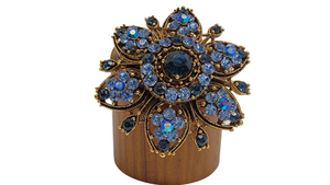 Beautiful Blue Rhinestone Brooch