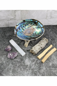 Sage Smudge kit with Amethyst crystals & Selenite