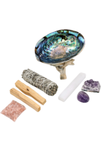 Sage Smudge kit with Amethyst crystals & Selenite